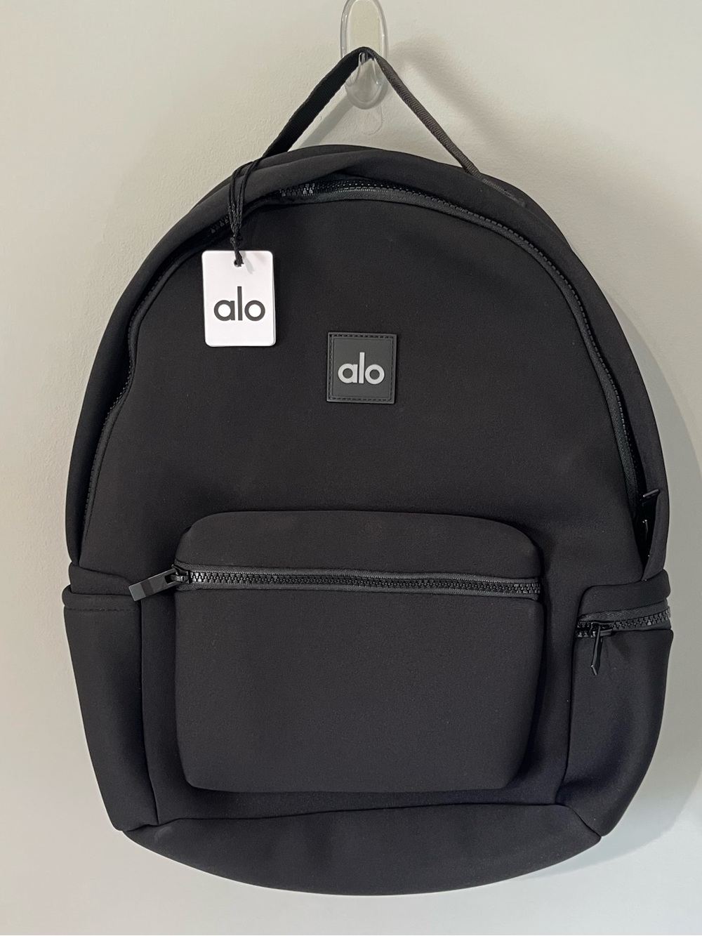 NEW Alo Yoga Stow Neoprene Backpack Black w/ Pouch Purse A0481U - Picture 2 of 15